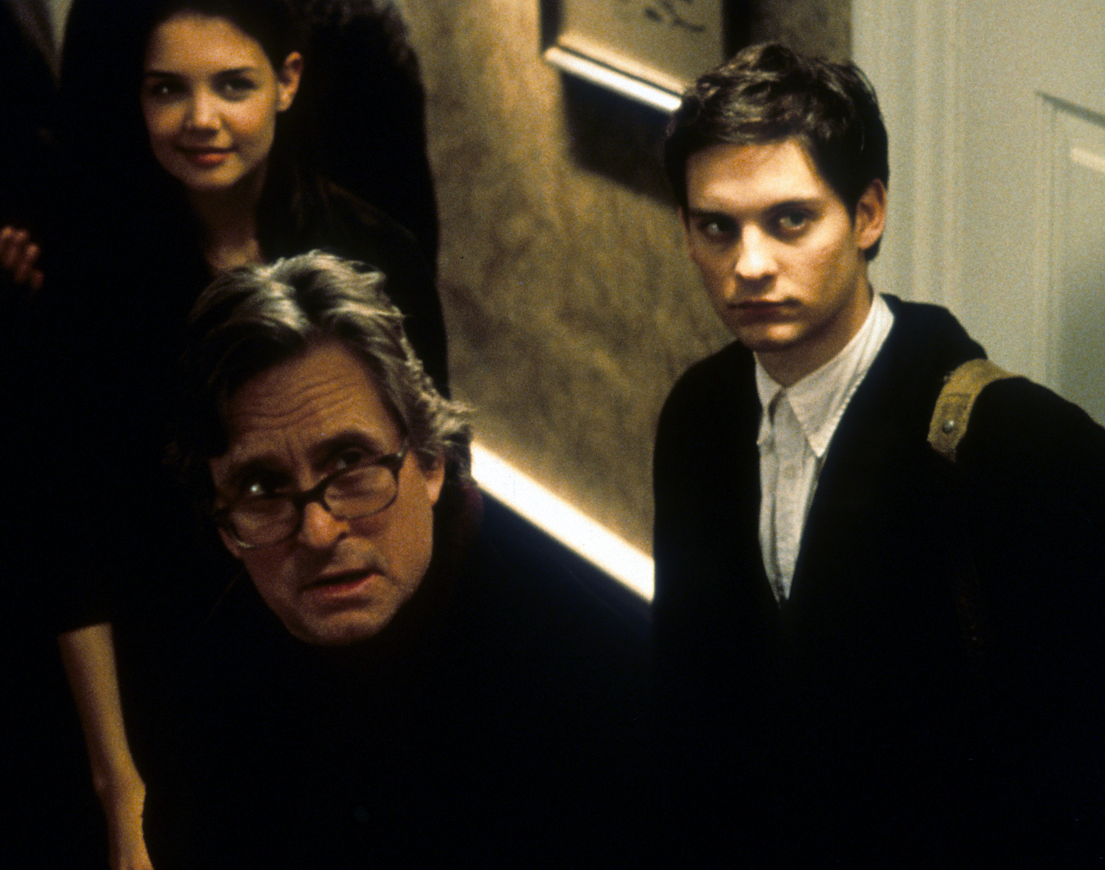 Still of Michael Douglas, Tobey Maguire and Katie Holmes in Wonder Boys (2000)