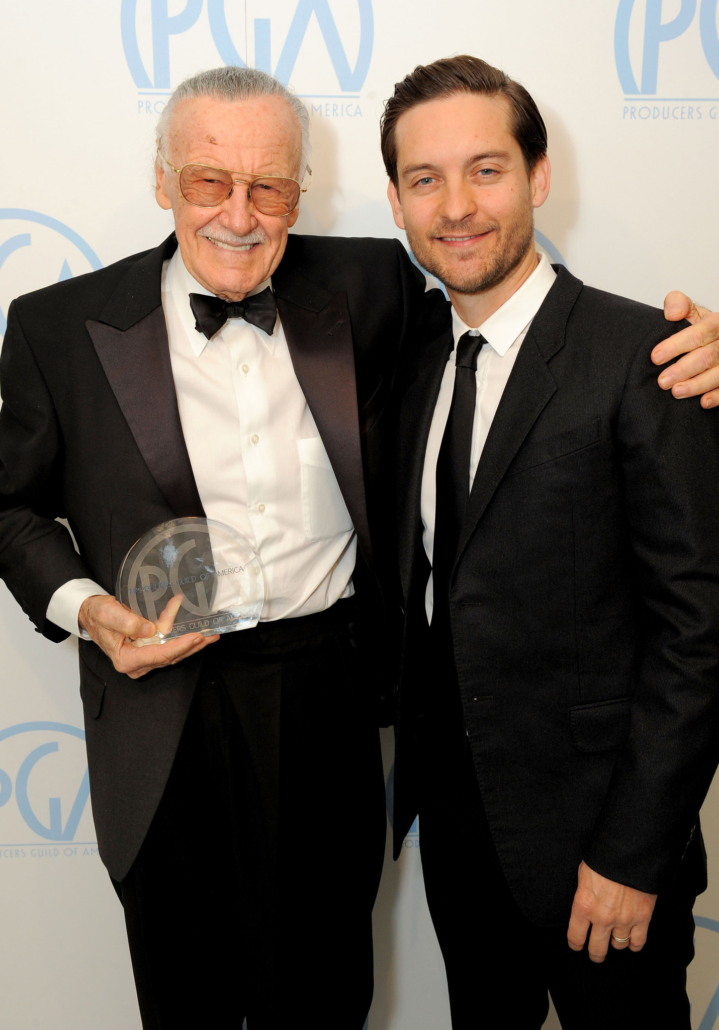 Tobey Maguire and Stan Lee