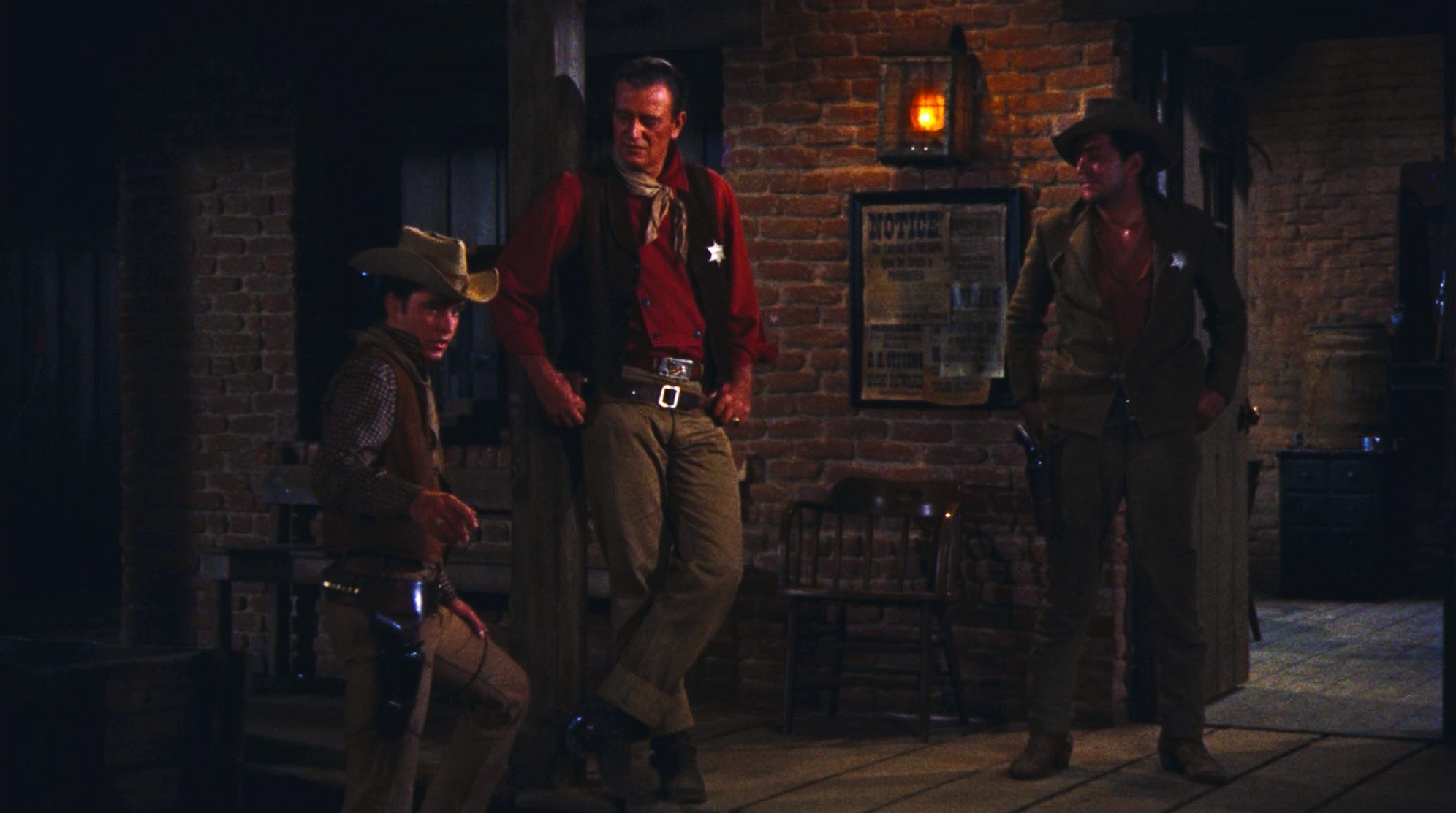 Still of John Wayne, Dean Martin and Ricky Nelson in Rio Bravo (1959)