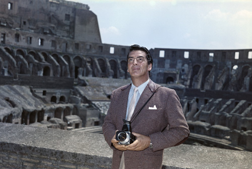Victor Mature at the Roman Colosseum circa 1950s