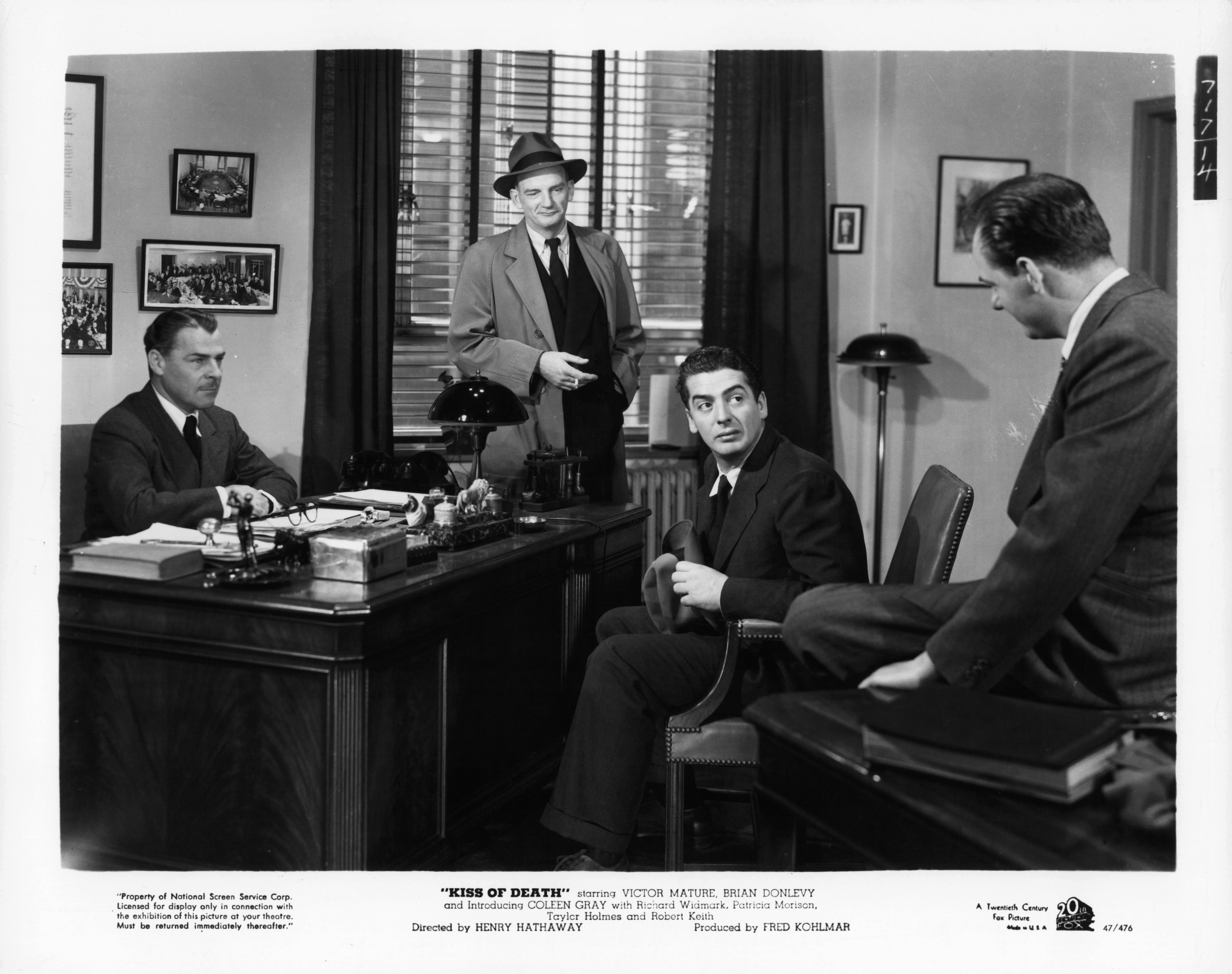 Still of Karl Malden, Victor Mature and Brian Donlevy in Kiss of Death (1947)