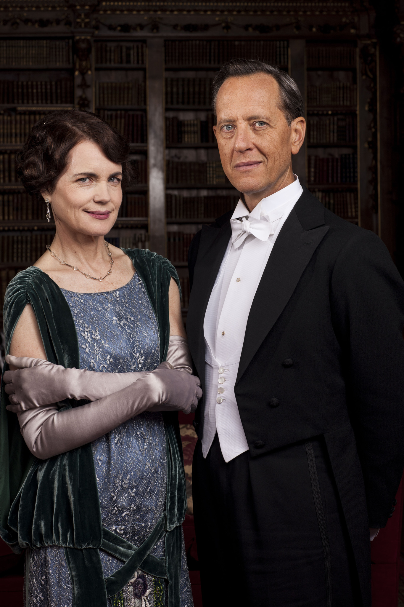 Still of Richard E. Grant and Elizabeth McGovern in Downton Abbey (2010)