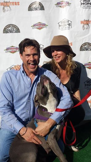 me and Alison Eastwood at a dog adoption event
