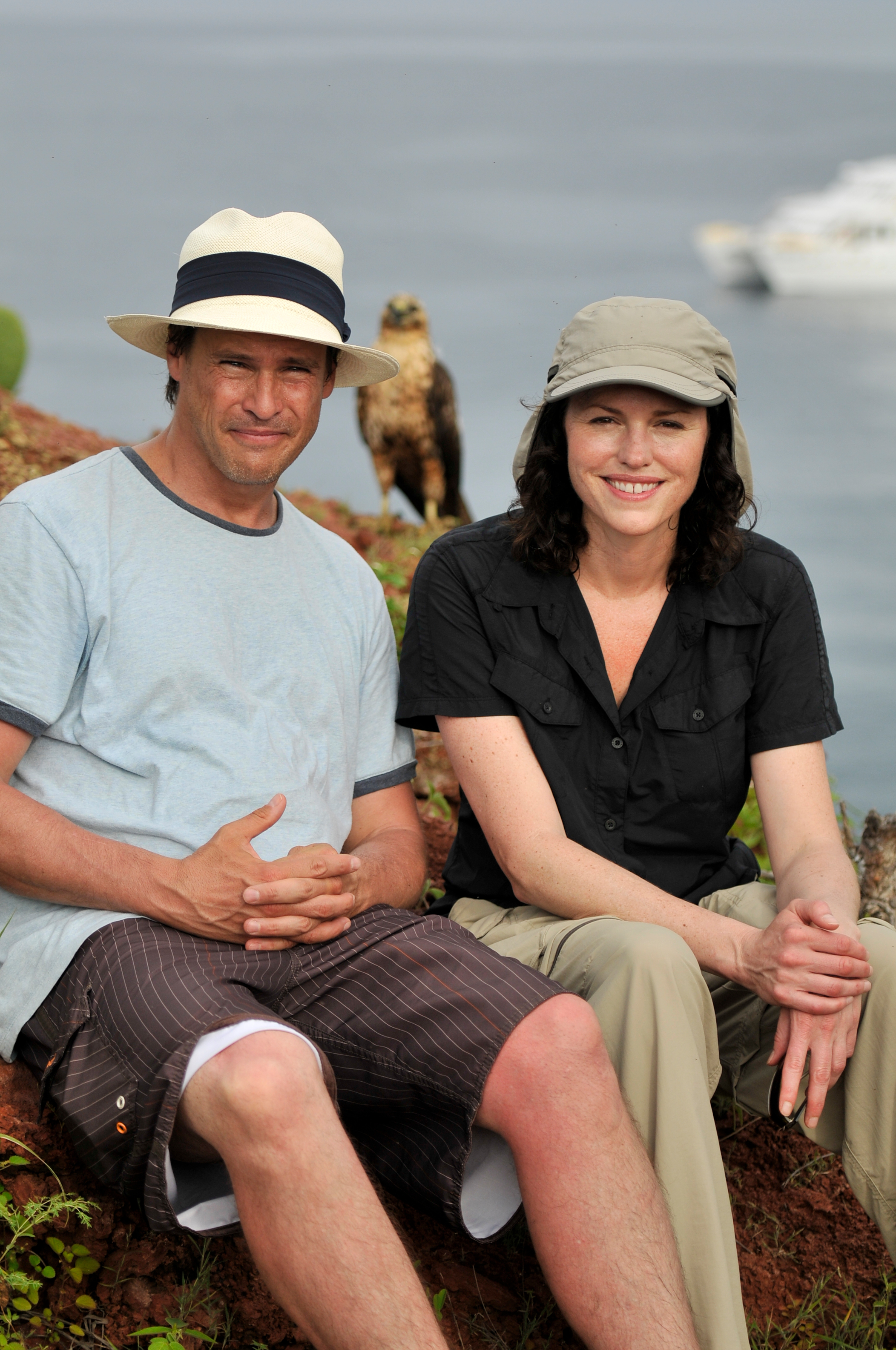 on set of EXTREME ANIMAL RESCUE with Jorja Fox in the Galapagos