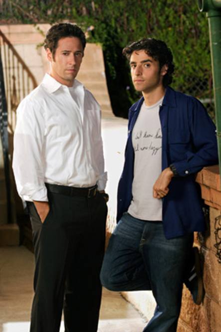 Still of Rob Morrow and David Krumholtz in Numb3rs (2005)