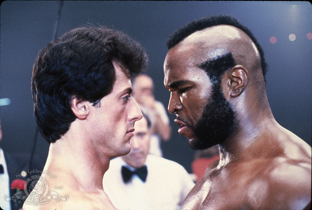 Sylvester Stallone and Mr. T in Rocky III (1982)