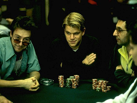 Still of Matt Damon, Edward Norton and John Turturro in Rounders (1998)
