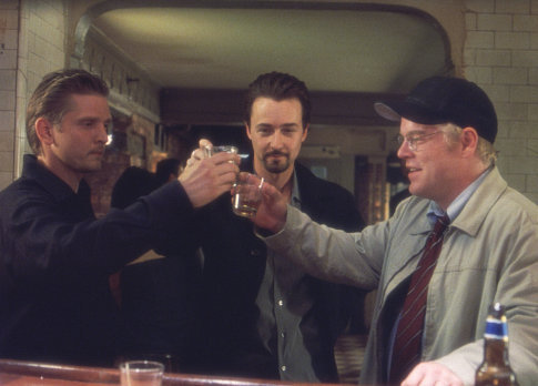 Still of Philip Seymour Hoffman, Edward Norton and Barry Pepper in 25-a valanda (2002)