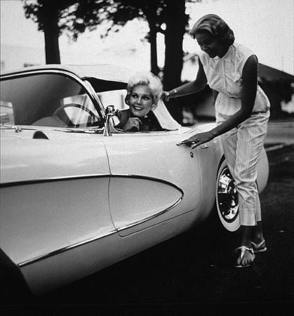 Kim Novak in her new Corvette