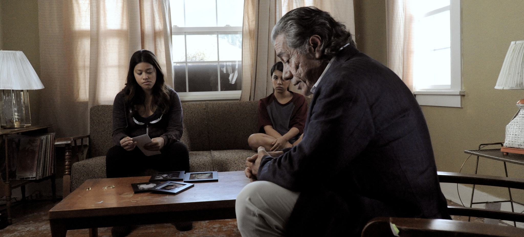 Still of Edward James Olmos and Gina Rodriguez in Filly Brown (2012)