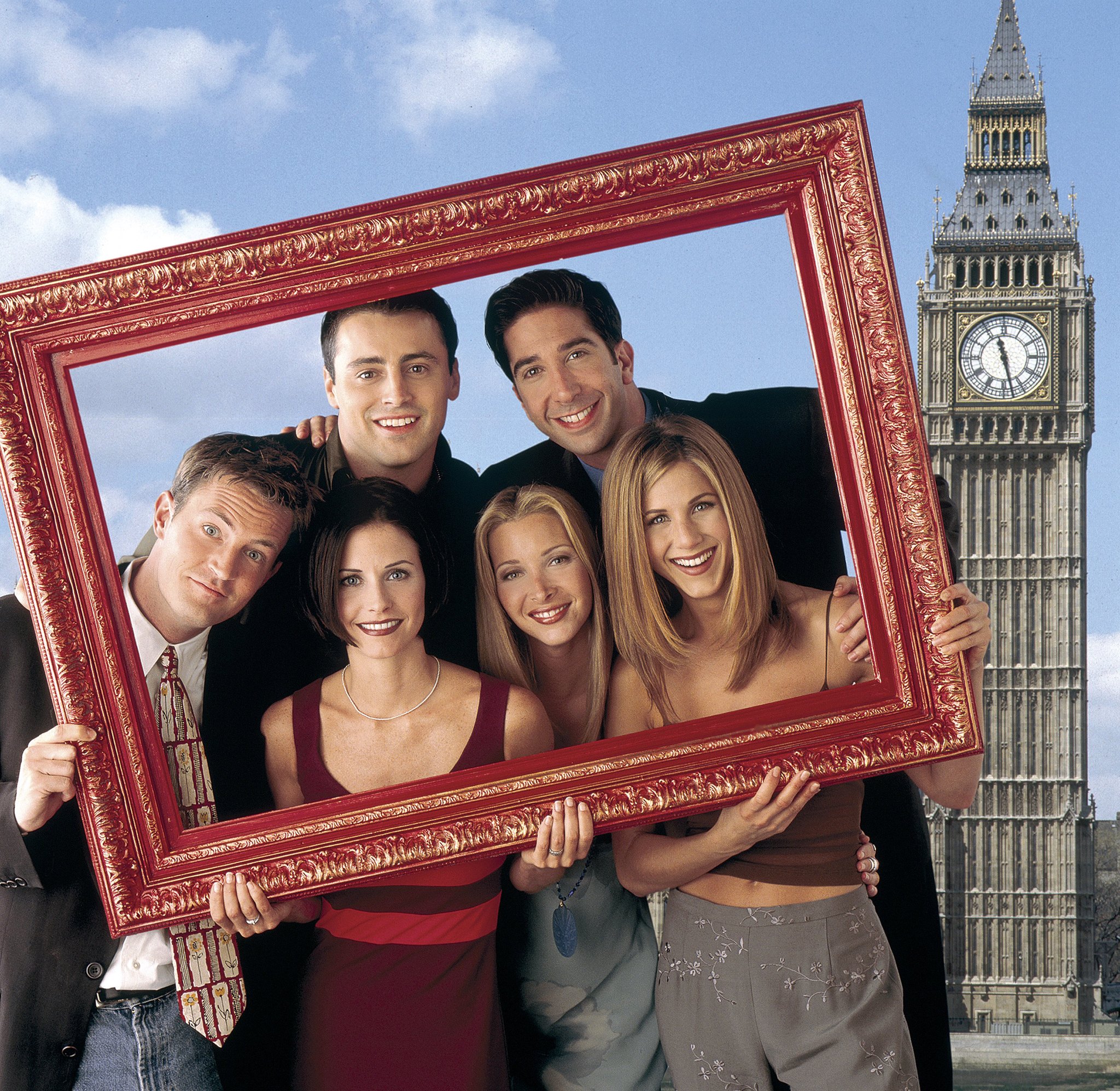 Still of Jennifer Aniston, Courteney Cox, Lisa Kudrow, Matt LeBlanc, Matthew Perry and David Schwimmer in Draugai (1994)