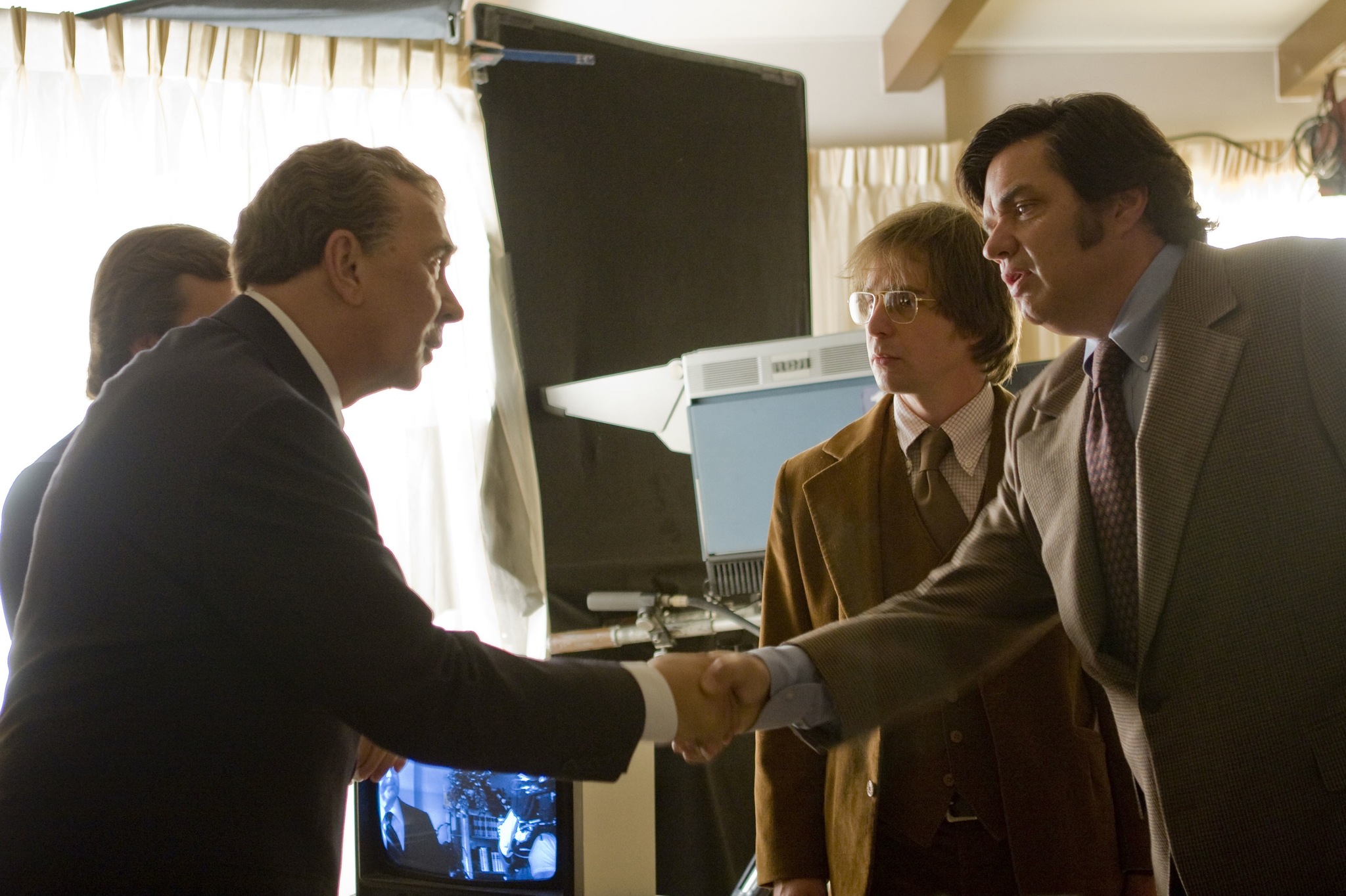 Still of Frank Langella, Oliver Platt and Sam Rockwell in Frost/Nixon (2008)