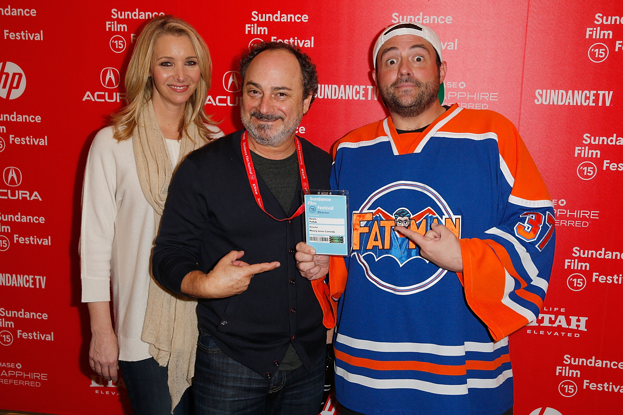 Lisa Kudrow, Kevin Pollak and Kevin Smith at event of Misery Loves Comedy (2015)