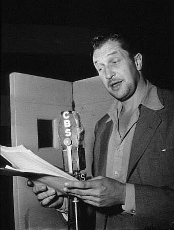Vincent Price performing for CBS radio. c. 1955.