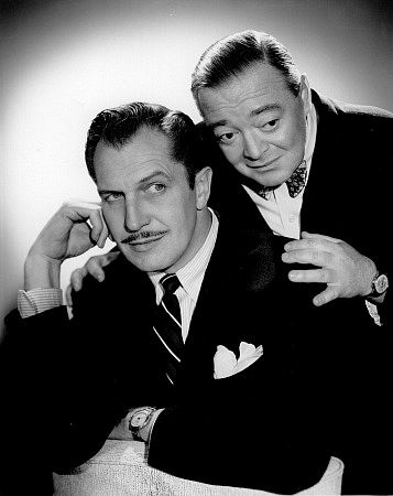 Vincent Price with Peter Lorre, c. 1950.