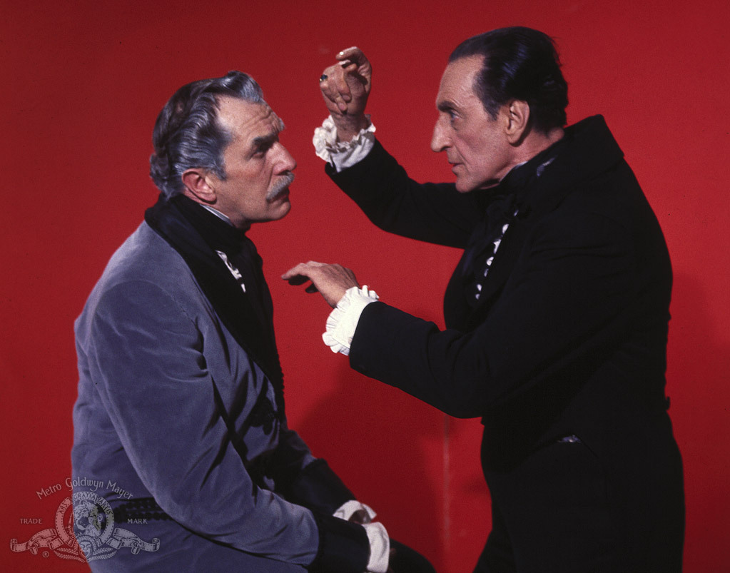 Still of Vincent Price and Basil Rathbone in Tales of Terror (1962)