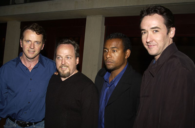 John Cusack, Aidan Quinn, Nick Gillie and Paul Quinn at event of Never Get Outta the Boat (2002)