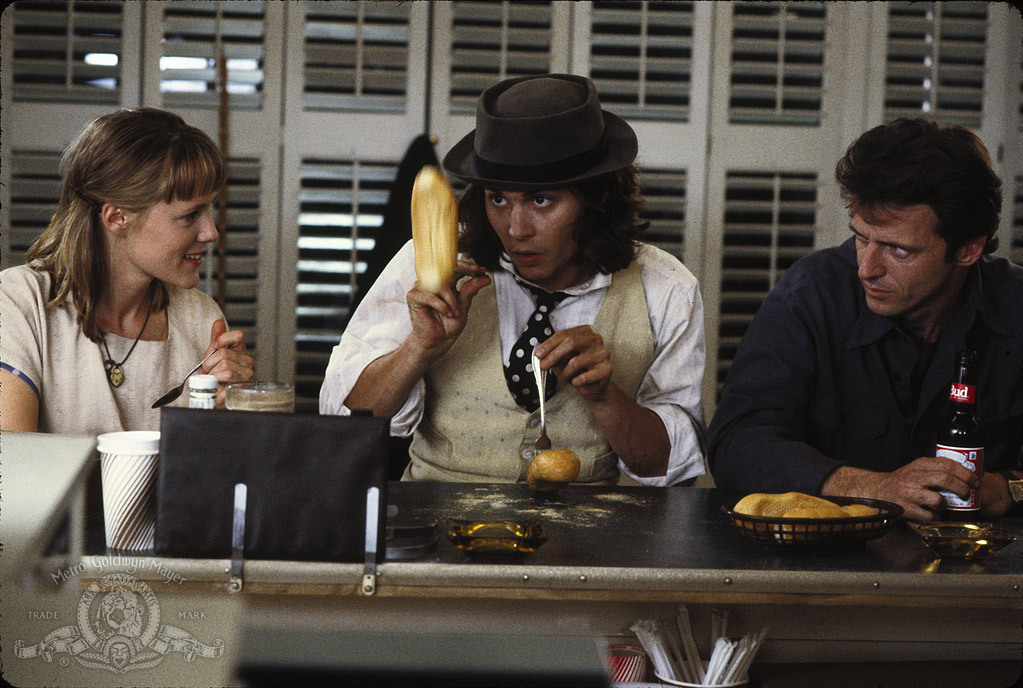 Still of Johnny Depp, Mary Stuart Masterson and Aidan Quinn in Benny & Joon (1993)