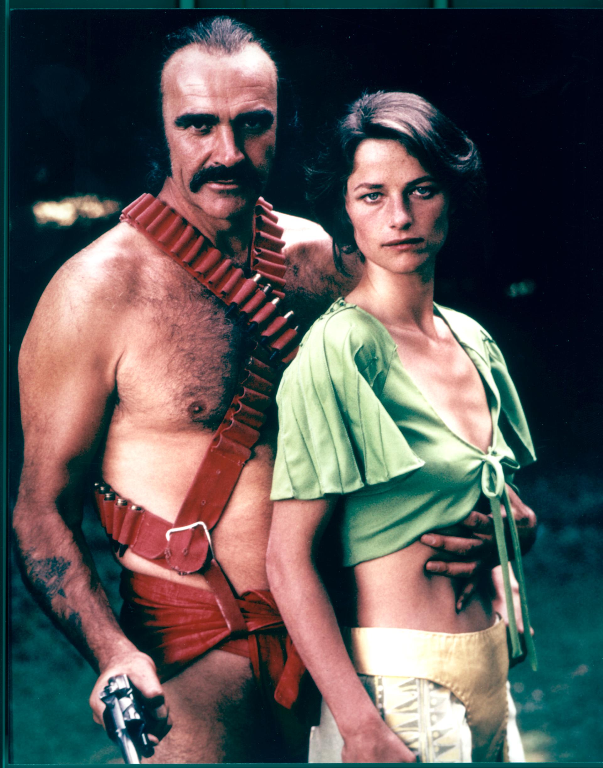 Still of Sean Connery and Charlotte Rampling in Zardoz (1974)