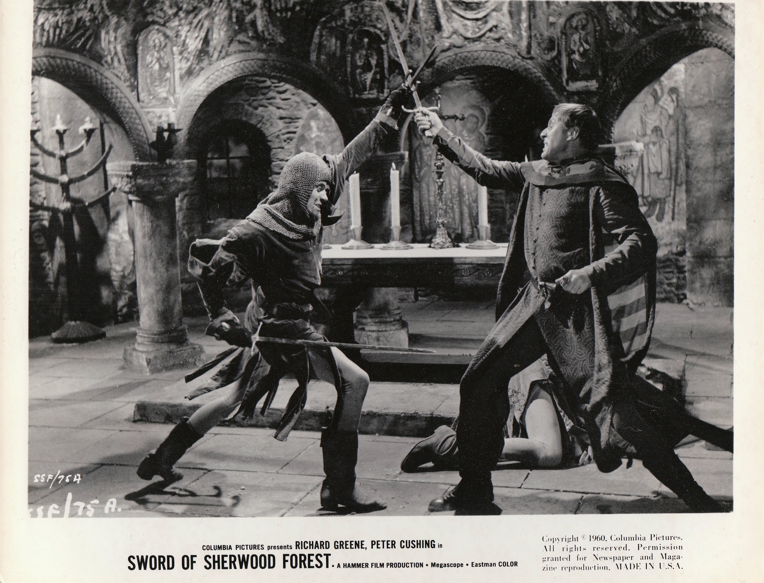 Oliver Reed and Jack Gwillim in Sword of Sherwood Forest (1960)