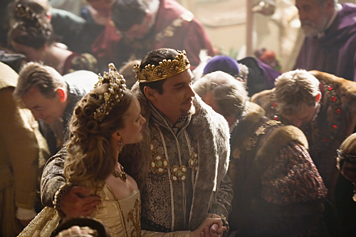 Still of Jonathan Rhys Meyers and Tamzin Merchant in The Tudors (2007)