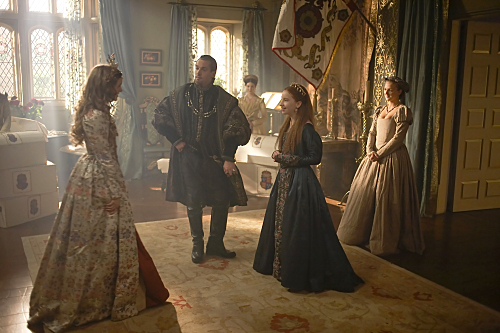 Still of Jonathan Rhys Meyers, Tamzin Merchant and Laoise Murray in The Tudors (2007)