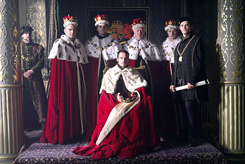 Still of Jonathan Rhys Meyers, Henry Cavill, Nick Dunning and Padraic Delaney in The Tudors (2007)