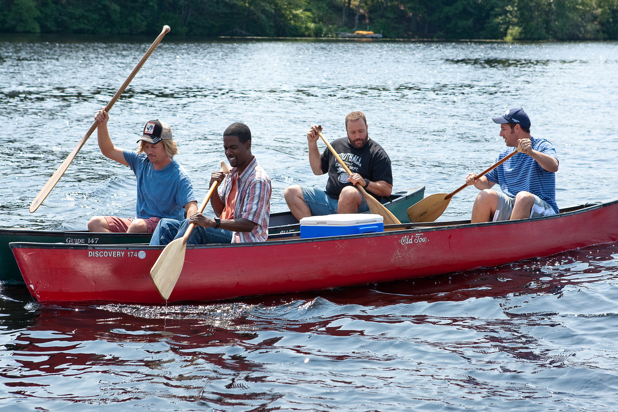 Still of Adam Sandler, Chris Rock, David Spade and Kevin James in Grown Ups (2010)