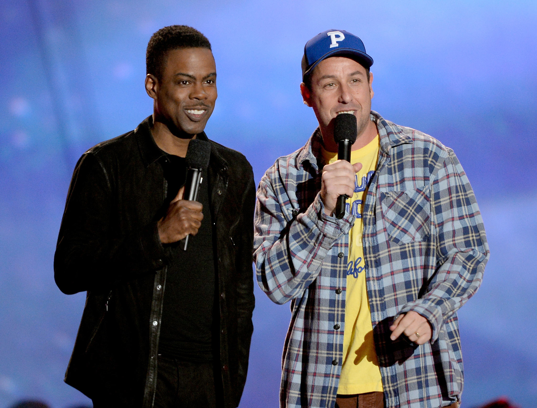 Adam Sandler and Chris Rock at event of 2013 MTV Movie Awards (2013)