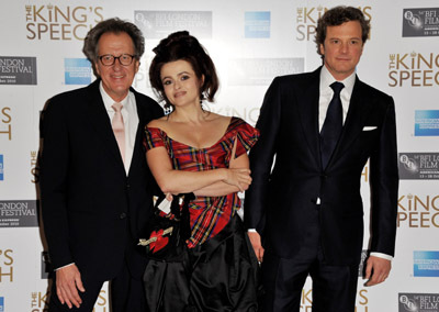 Colin Firth, Helena Bonham Carter and Geoffrey Rush