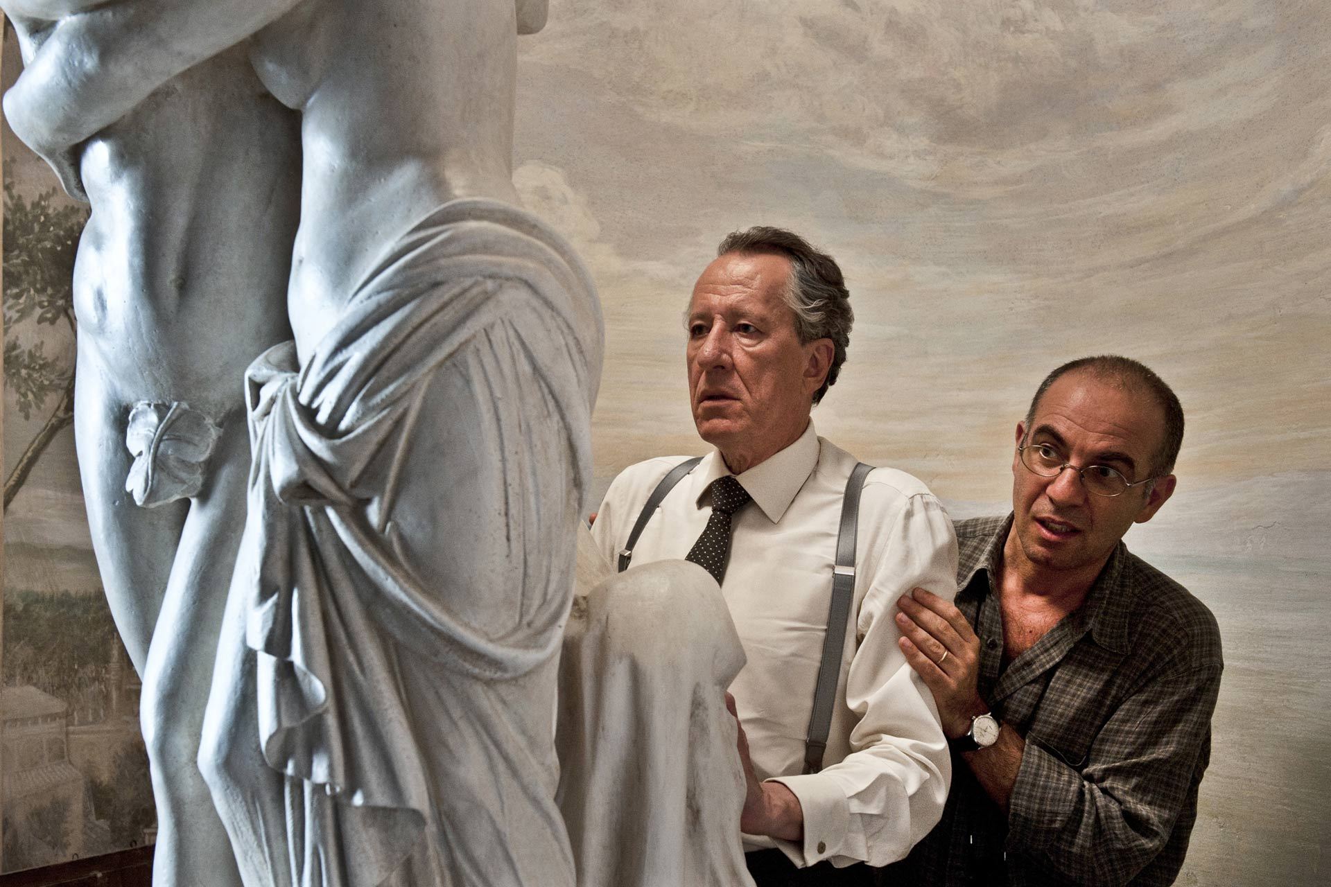 Still of Geoffrey Rush and Giuseppe Tornatore in La migliore offerta (2013)