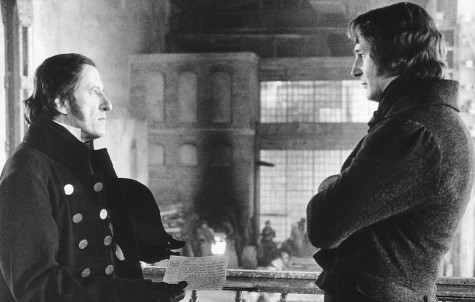 Still of Liam Neeson and Geoffrey Rush in Les Misérables (1998)