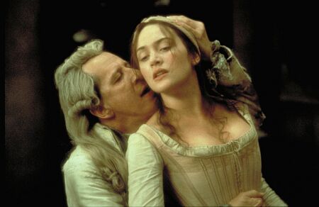 Still of Kate Winslet and Geoffrey Rush in Quills (2000)