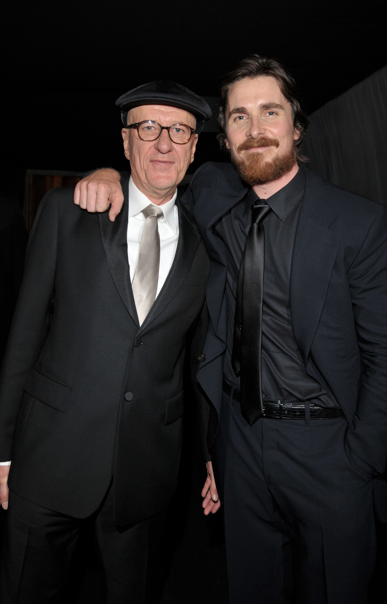 Christian Bale and Geoffrey Rush