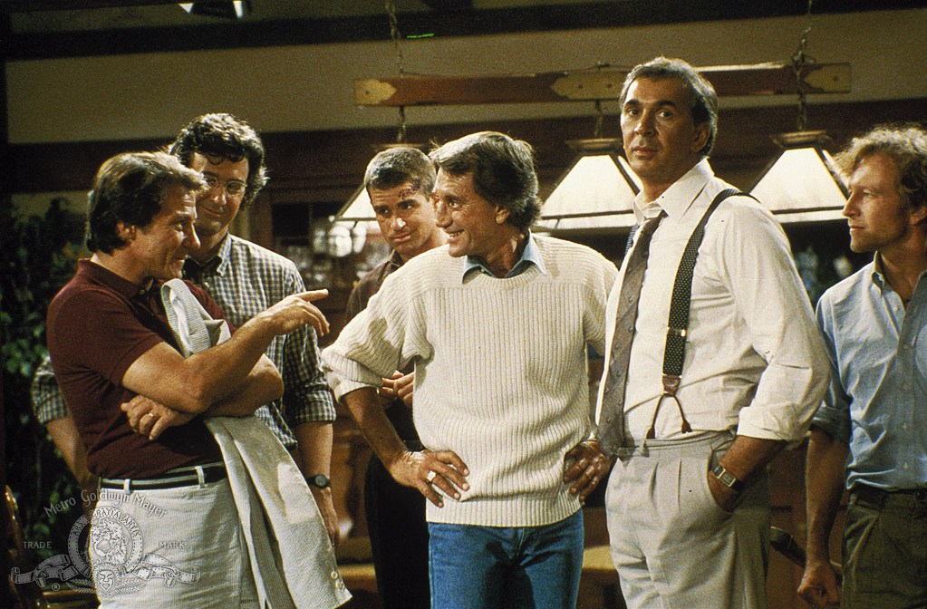 Still of Harvey Keitel, Frank Langella, Roy Scheider, Treat Williams, David Dukes and Craig Wasson in The Men's Club (1986)