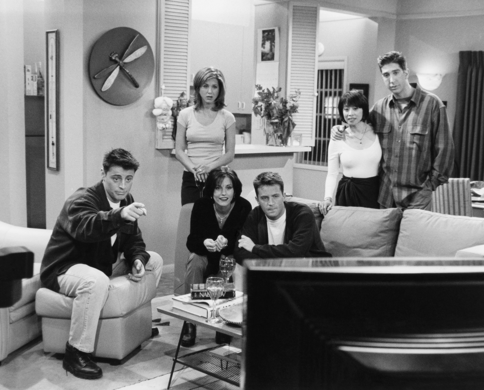 Jennifer Aniston, Courteney Cox, Matt LeBlanc, Matthew Perry, David Schwimmer and Lauren Tom