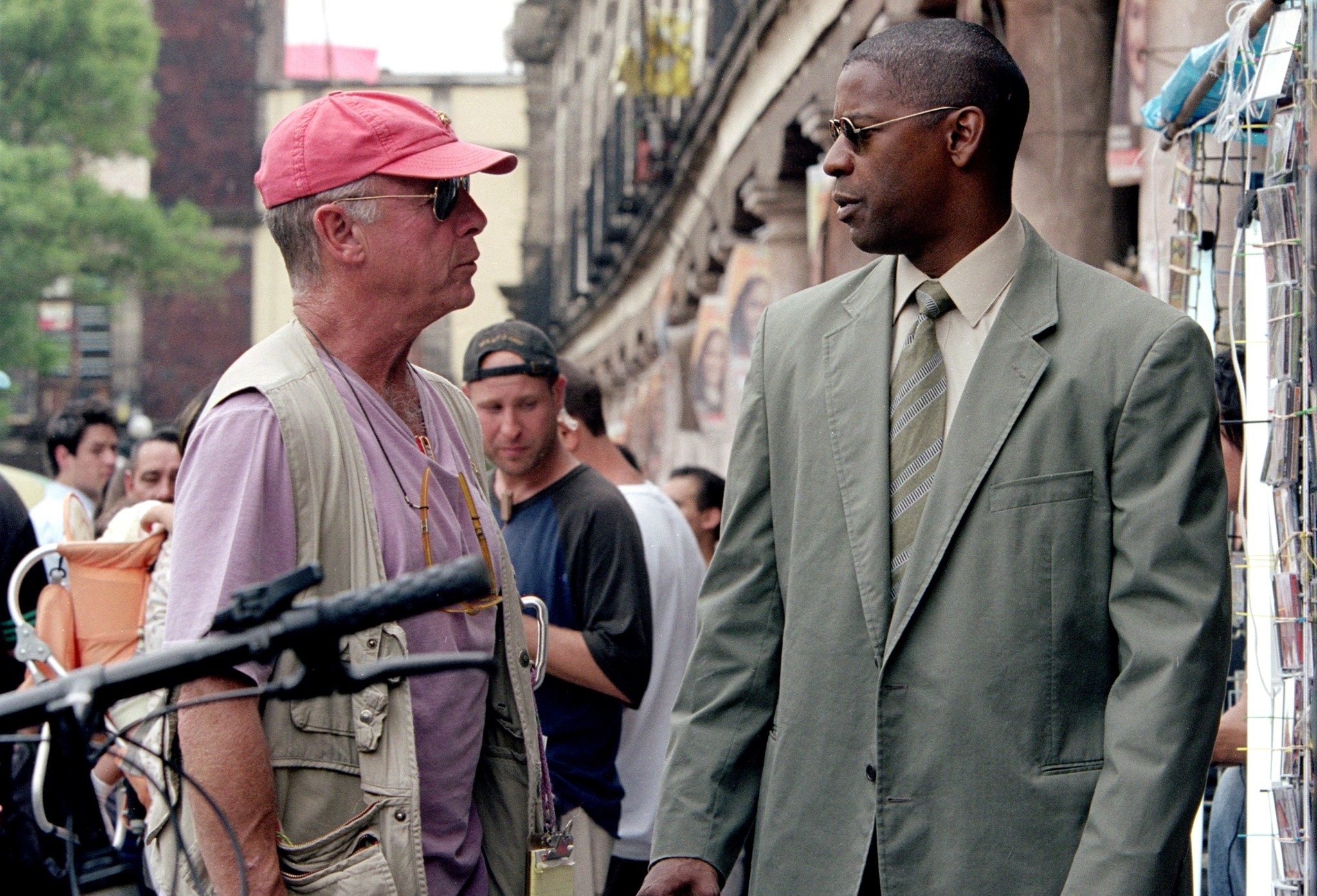 Still of Denzel Washington and Tony Scott in Degantis zmogus (2004)