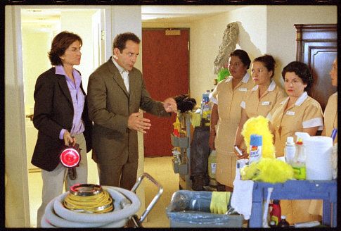 Still of Tony Shalhoub and Ben Mark Holzberg in Monk (2002)