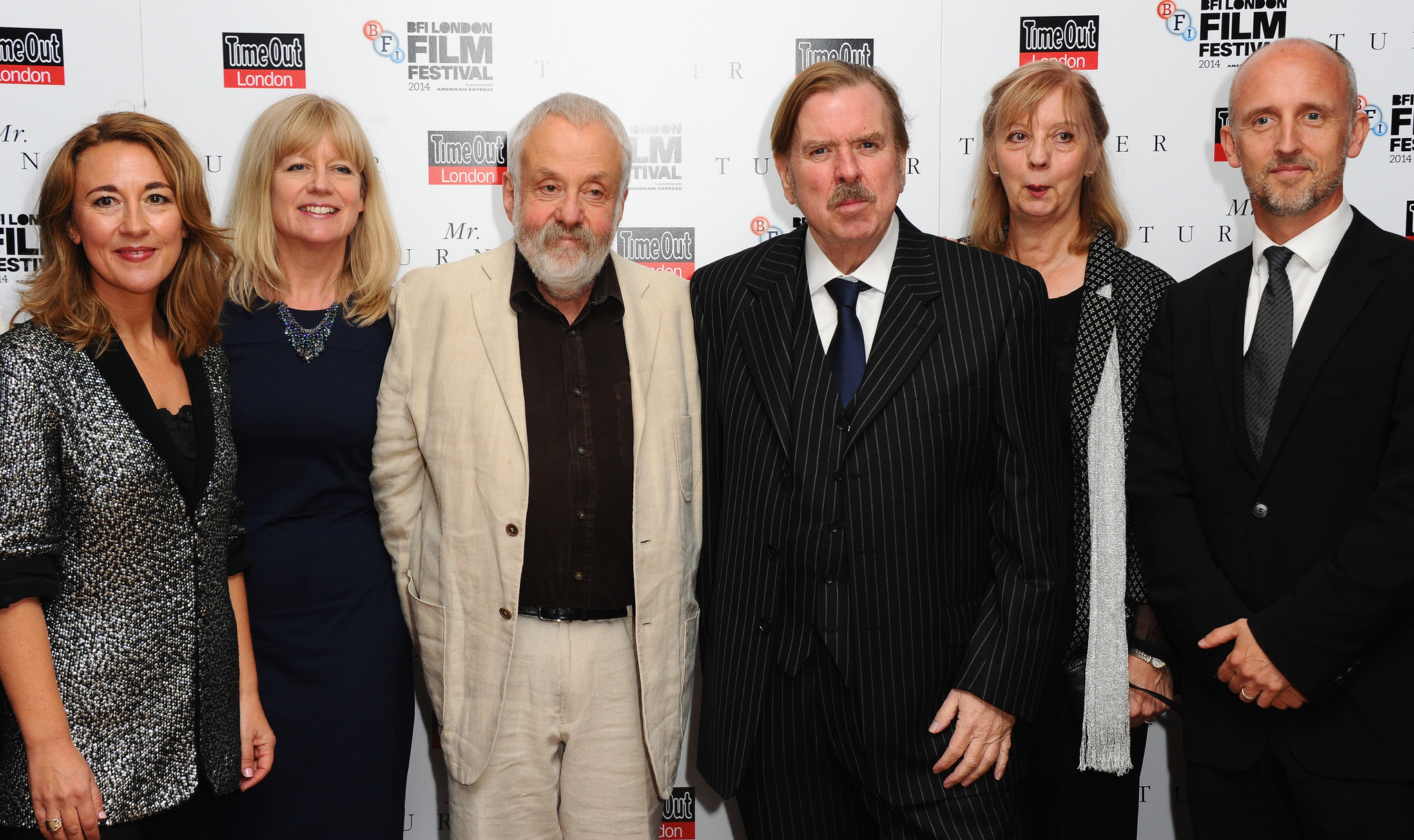 Timothy Spall, Mike Leigh, Dorothy Atkinson, Georgina Lowe, Martin Savage and Ruth Sheen at event of Mr. Turner (2014)