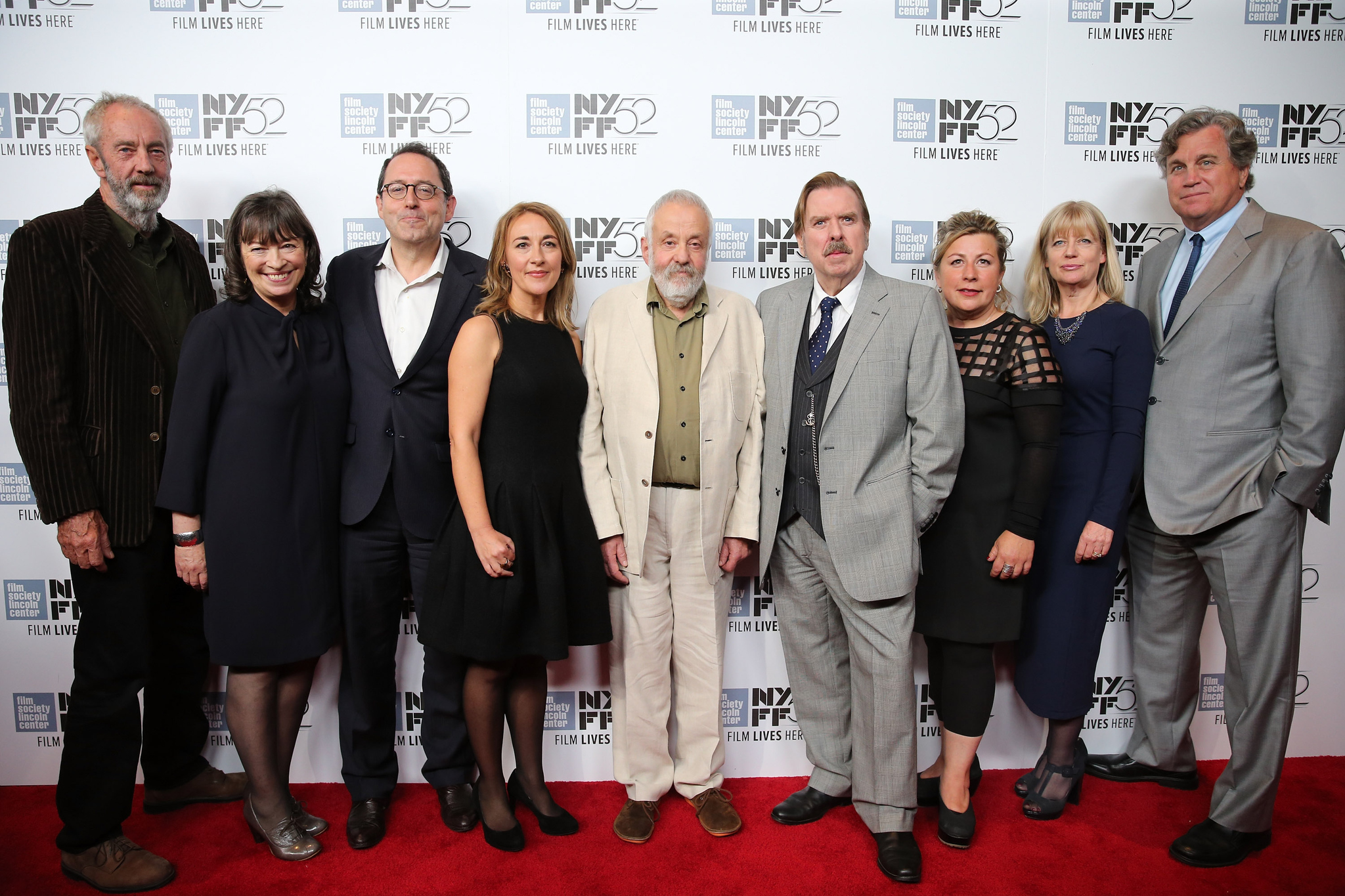Timothy Spall, Mike Leigh, Dick Pope, Dorothy Atkinson, Marion Bailey, Suzie Davies, Georgina Lowe, Michael Barker and Tom Bernard at event of Mr. Turner (2014)