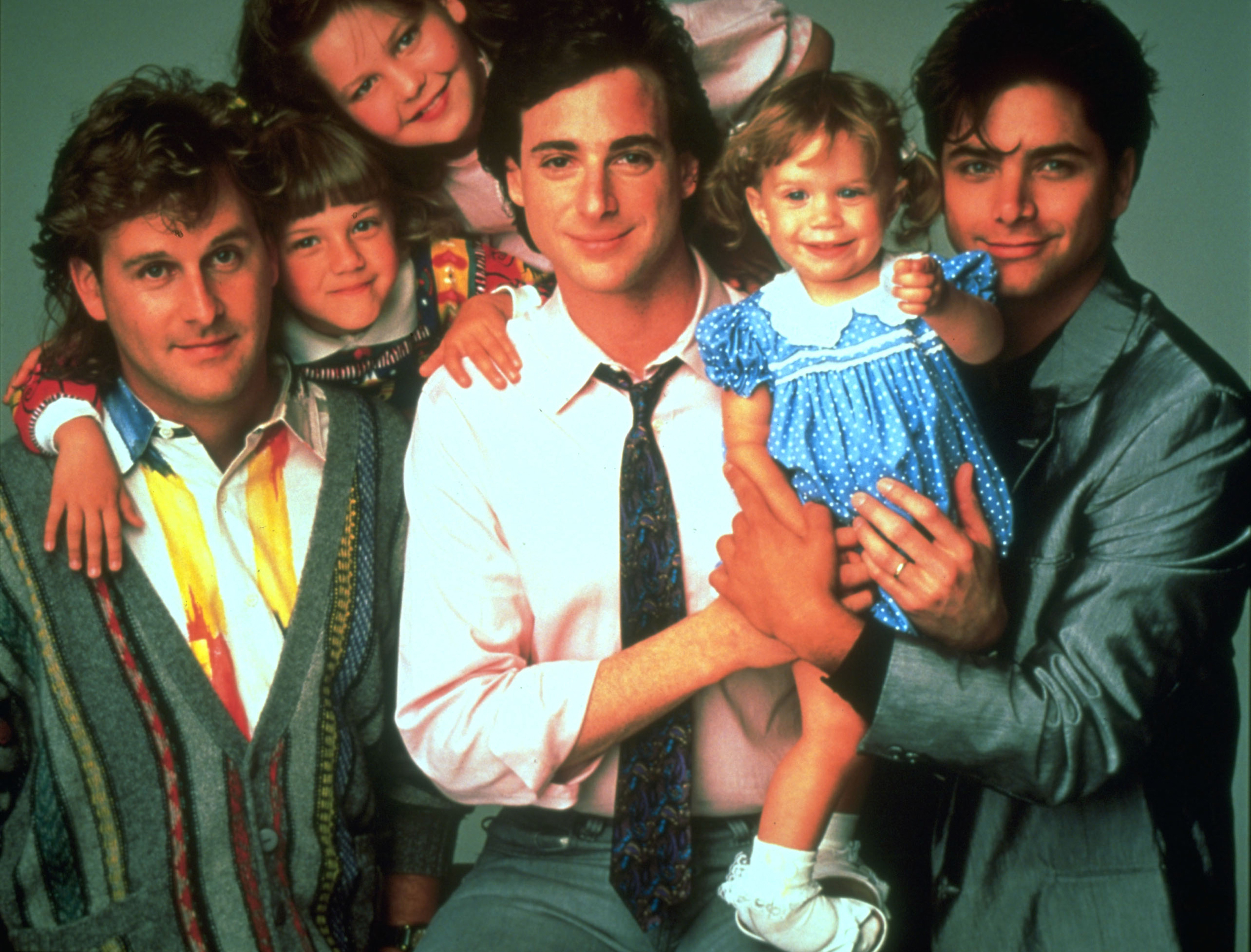 Still of John Stamos, Candace Cameron Bure, Dave Coulier, Bob Saget and Jodie Sweetin in Full House (1987)