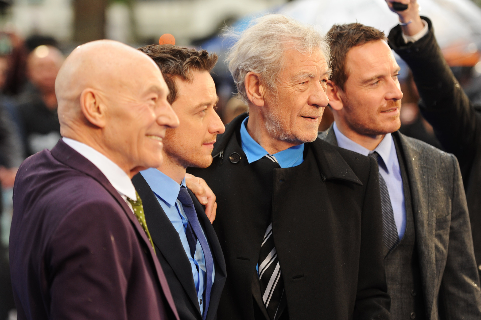 Patrick Stewart, Ian McKellen, James McAvoy and Michael Fassbender at event of Iksmenai: Praejusios ateities dienos (2014)