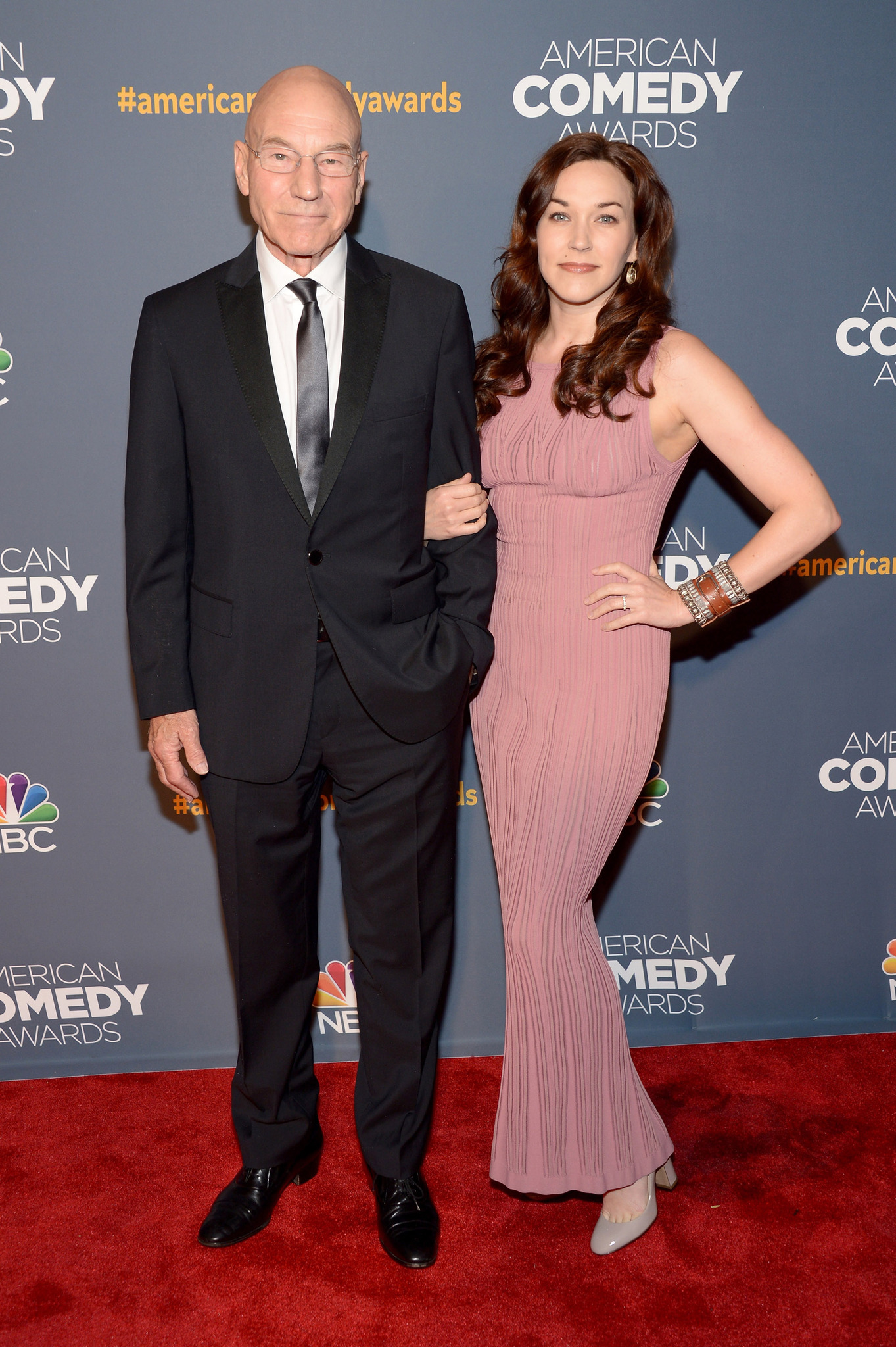 Patrick Stewart (L) and Sunny Ozell attend 2014 American Comedy Awards at Hammerstein Ballroom on April 26, 2014 in New York City.