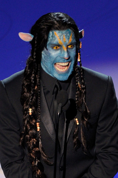 You see him - Ben Stiller proved once again the highlight of the Oscars by dressing as a Na'vi, one of the native people of Avatar.