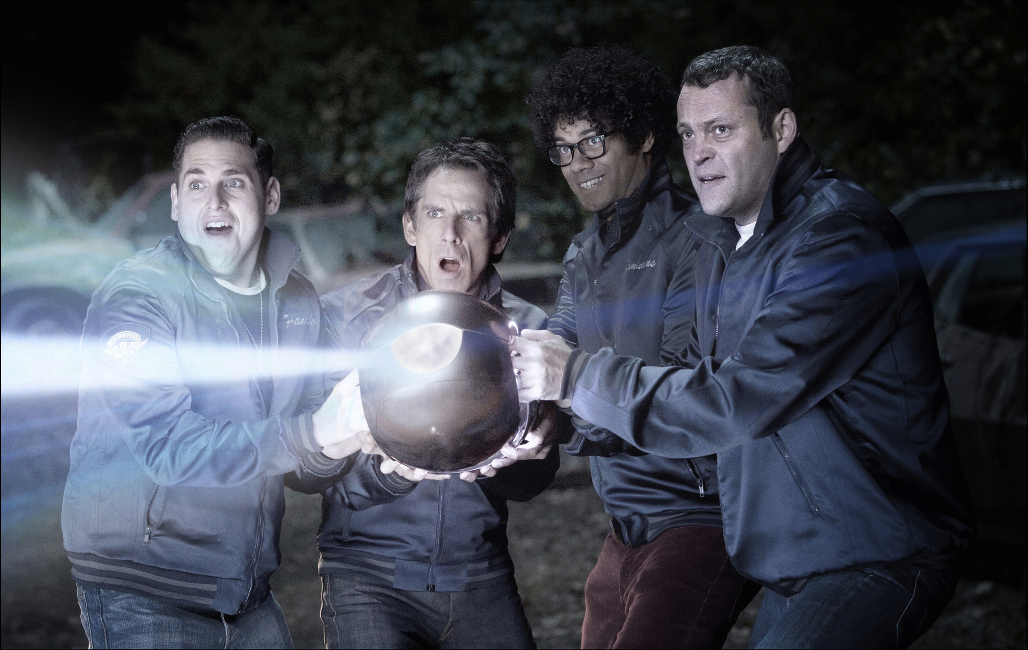 Still of Vince Vaughn, Ben Stiller, Richard Ayoade and Jonah Hill in Patruliu zona (2012)