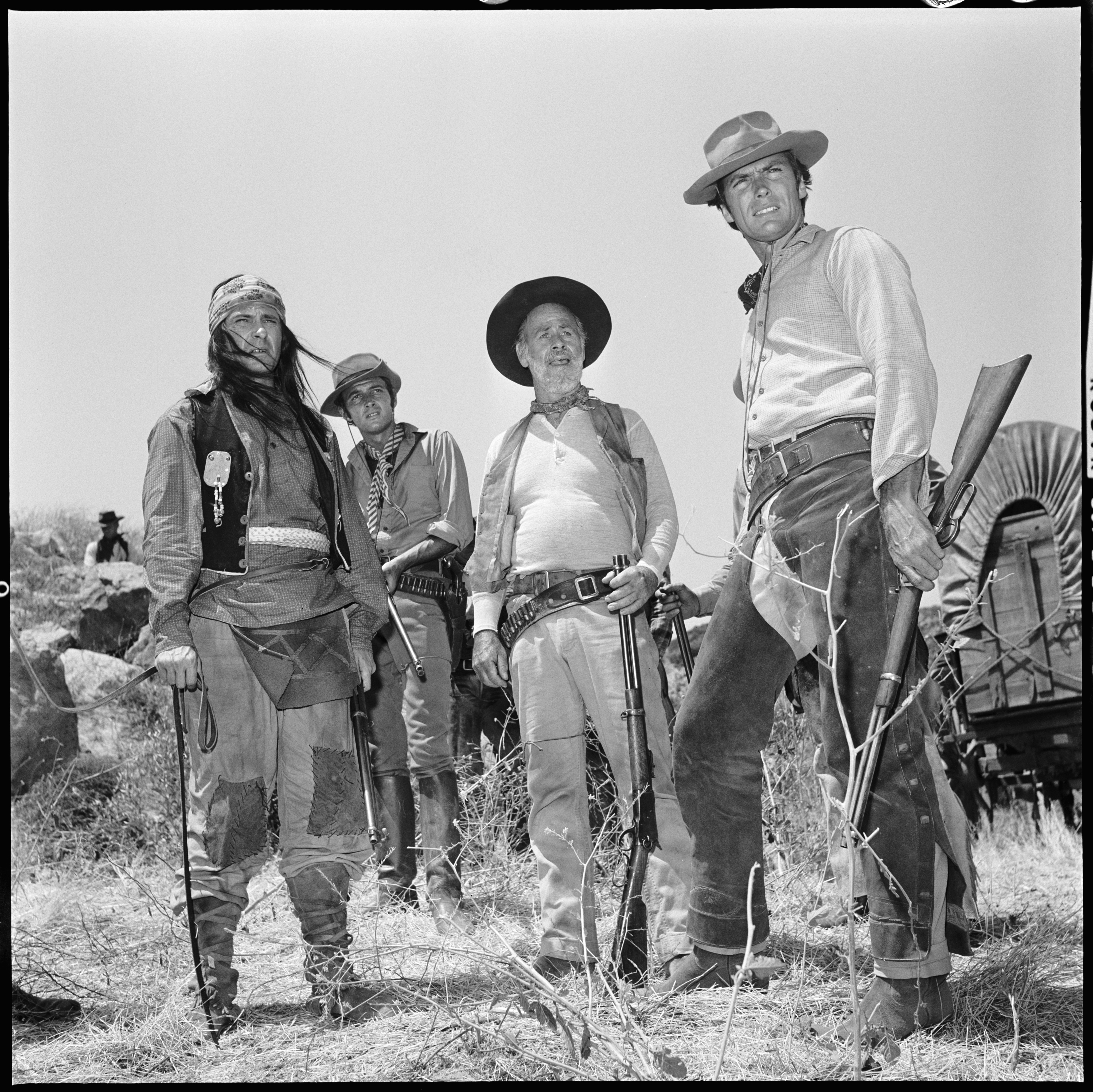 Still of Clint Eastwood, Rip Torn, Paul Brinegar and David Watson in Rawhide (1959)