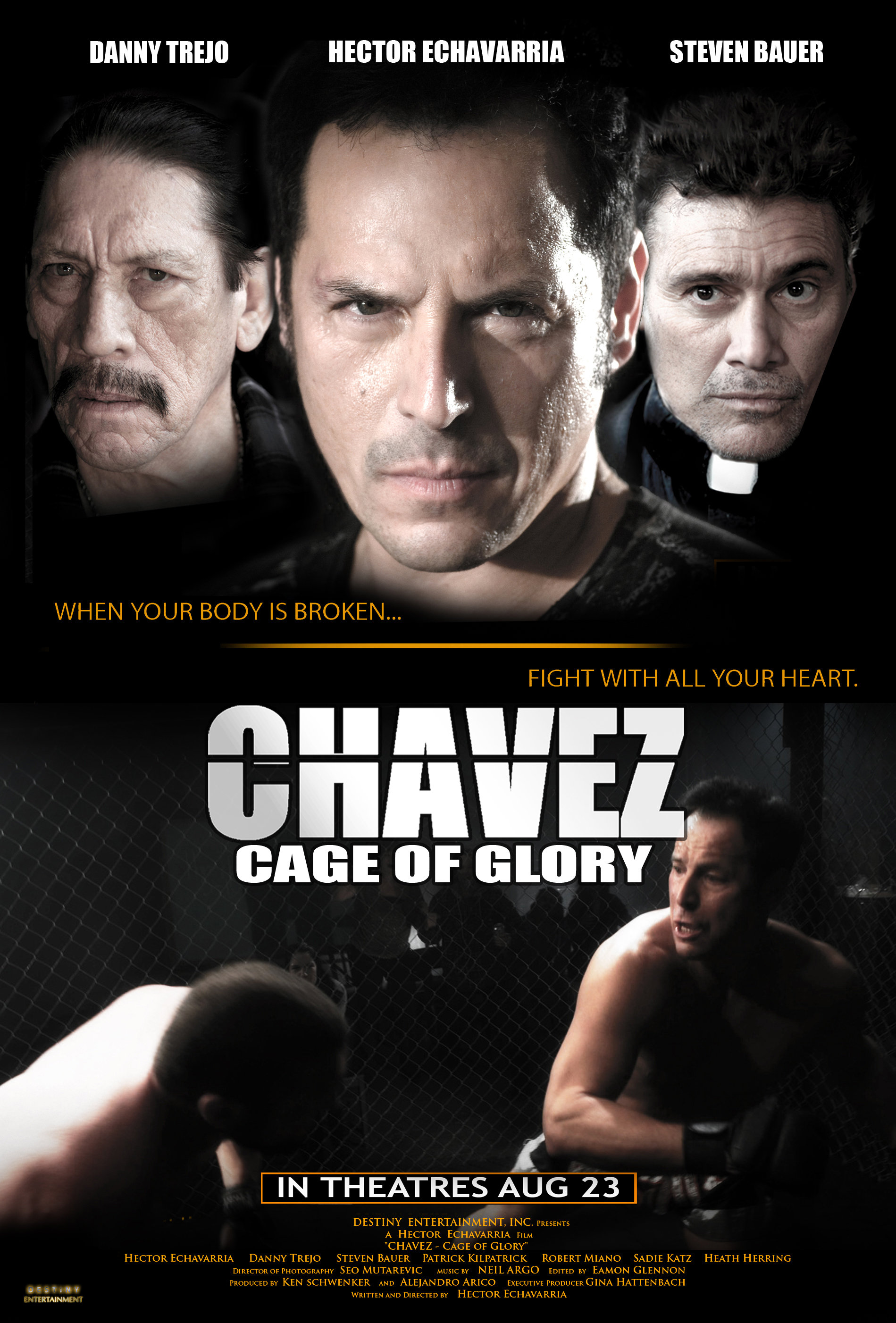 Steven Bauer, Danny Trejo and Hector Echavarria in Chavez Cage of Glory (2013)