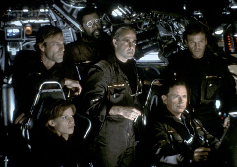 (Beginning lower left and clockwise) Hilary Swank as Beck, Aaron Eckhart as Josh, Delroy Lindo as Brazzleton, Stanley Tucci as Zimsky, Bruce Greenwood as Richard, and Tchely Karyo as Serge.