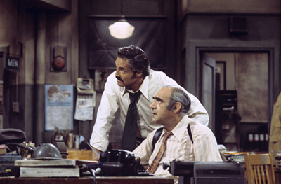 Abe Vigoda and Hal Linden in Barney Miller (1974)