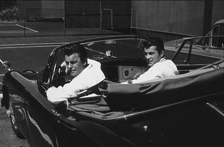 Robert Wagner in his XK150 Jaguar and Robert Conrad